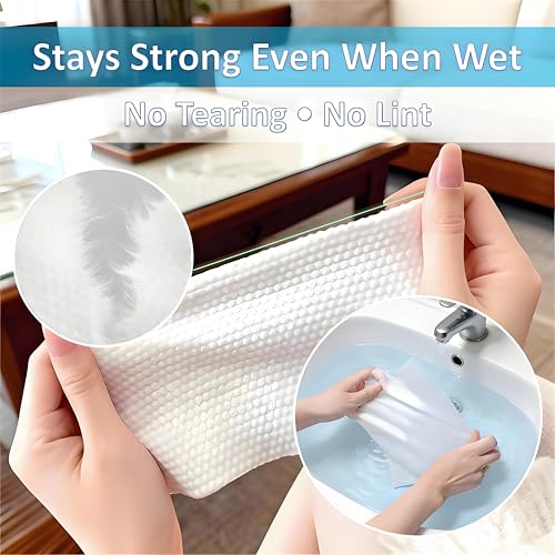 Disposable Face Towels 600 Count Dual-Texture Makeup Remover & Cleansing Wipes