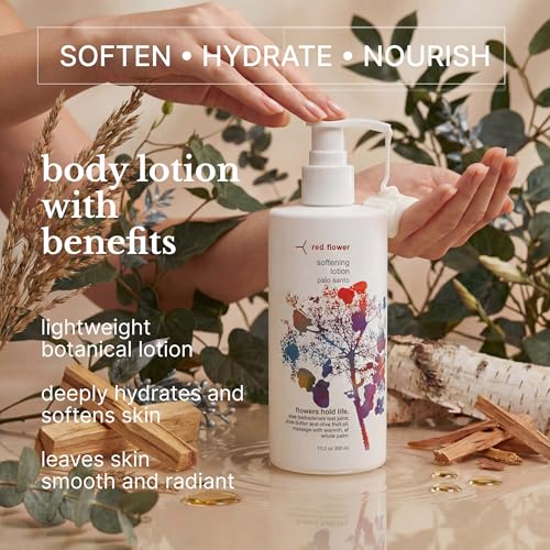 Red Flower Palo Santo Softening Lotion - Vegan & Sulfate-Free, 10 oz - Moisturizing Body & Hand Lotion
