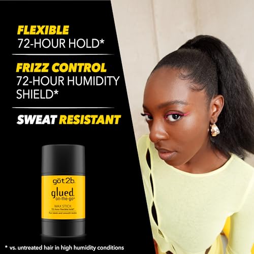 got2b glued on-the-go wax stick, 1.8oz, sleek and slick styles, style your hair without the crunch, helps control frizz
