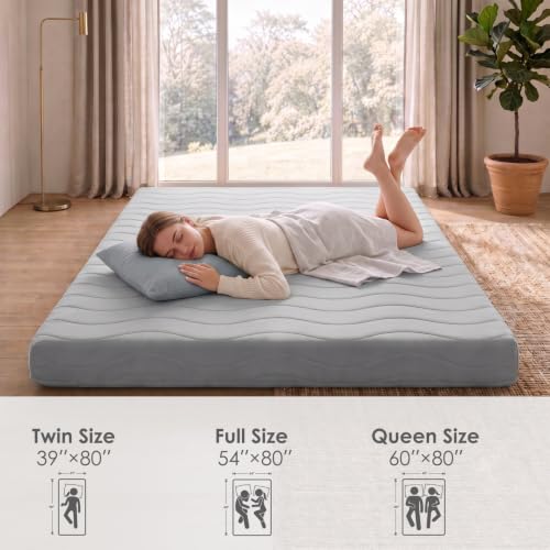 6-Inch Thick Floor Mattress - Japanese Futon for Sleeping & Lounging