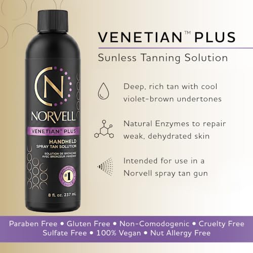 Norvell Venetian Plus Premium Spray Tan Solution 8 Fl Oz - Cool Violet-Brown Undertones