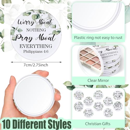Christian Compact Mirrors Set of 160 with Uplifting Bible Verses - Portable Religious Gift for Women