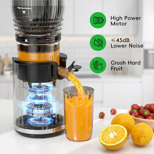Cold Press Juicer Machine with 5.8-inch Wide Feed Chute 300W for Whole Fruits & Vegetables