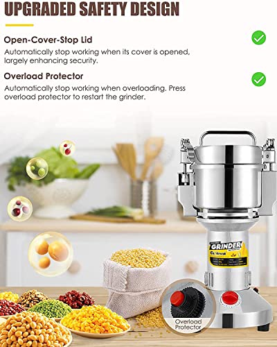 700g Hand-Held Safety Electric Grain & Spice Grinder with 2400W Motor