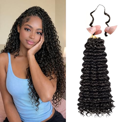 16 Inch Crochet Hair Extensions - Human-Hair-Like Feather Blends, 100 Roots, 4#