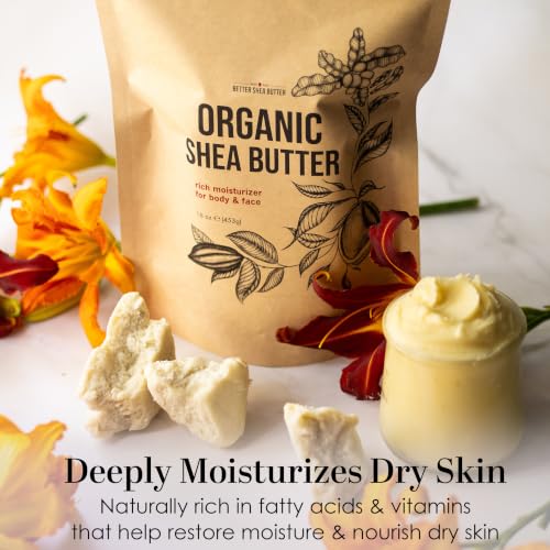 Organic Raw Shea Butter 8 oz - Unrefined, USDA Certified, Natural Moisturizer
