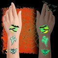 For Halloween Party Favors Supplies - 102 PCS Glow-in-the-Dark Individually Wrap Temporary Tattoos for Kids - Perfect Birthday Party Decorations Favors, Halloween Gifts Goodie Bag Fillers