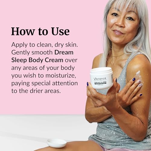 Vibriance Dream Sleep Body Cream, 4 fl oz - Fluffy Full Moisturizer for Dry Skin, Relaxation and Rejuvenation with Therapeutic Ingredients, Soothing Vanilla Aromatics