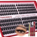 TOOCHUNAG Lash Clusters Kit 192pcs Anime Lashes Extension Kit Manga Cluster Eyelash Extensions 12-18mm D Volume Eyelash Clusters Fluffy Cluster Lashes Kit with Waterproof Bond and Seal and Tweezers