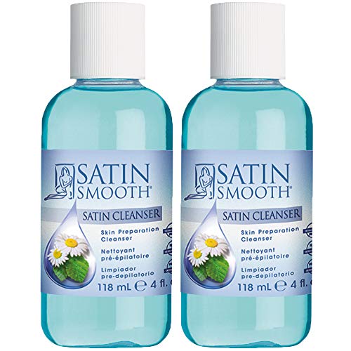 SATIN SMOOTH Pre Wax Cleanser - Antiseptic Skin Prep for Pre Wax Hair Removal, Deep Cleansing & Irritation-Free Waxing, AfterWax Care, 4 oz, 2-Pack