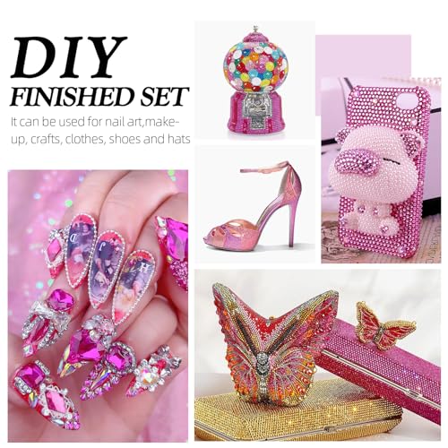 Fuchsia SS20 Flatback Rhinestones 2880PCS for Nail Art Crafts Accessories - Variation 19
