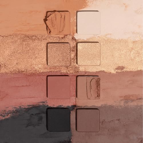 Travel-Friendly Talc-Free Eyeshadow Palette - 8 Neutral Shades, 1 Ounce - Black