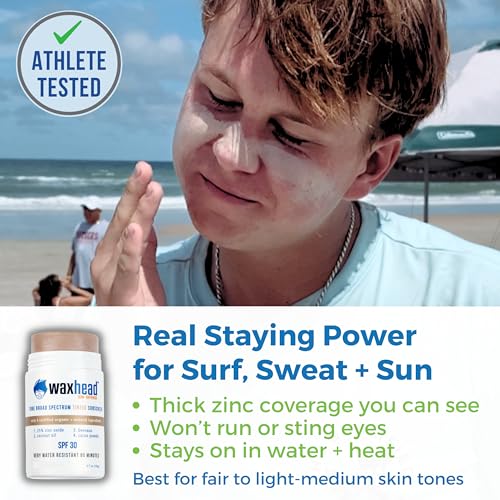 Waxhead Tinted Sunscreen for Face Sunscreen and Body, Non-Nano Zinc Oxide, for Kids and Adults, Mineral Zinc
