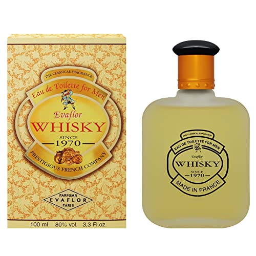 Evaflor Whisky for Men Eau de Toilette - Elegant Aromatic Fragrance with Pineapple, Lavender & Sandalwood - 3.4 Fl Oz