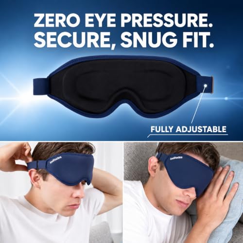 IceShades Cooling Gel Eye Mask for Migraines & Hangover Relief - Blue - Dual Hot & Cold Therapy