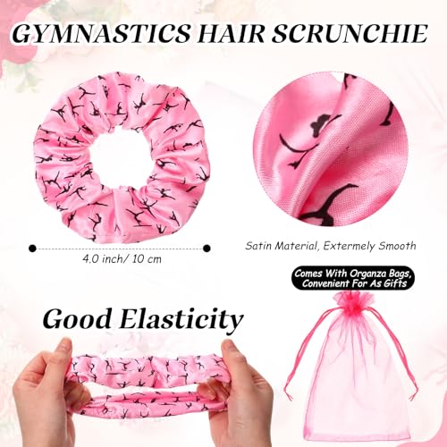 Pink Gymnastics Hair Ties & Hairbrush Set for Girls and Women - 36 Pack