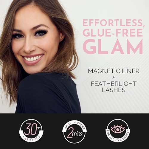Luxillia 10-Piece Clear & Black Magnetic Eyelashes with Applicator & Magnetic Eyeliner Kit ? Reusable Natural Magnetic Lashes ? Easy Apply Lash Kit for Beginners ? Waterproof Dramatic Looks