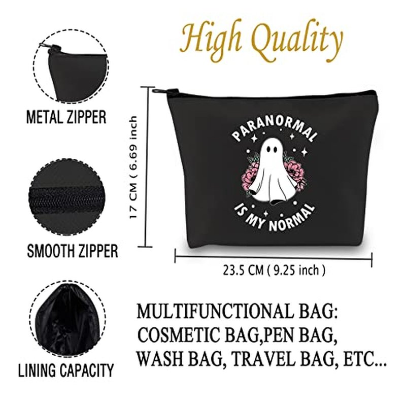 JXGZSO Ghost Hunter Gift Paranormal Is My Normal Makeup Bag Ghost Hunter Cosmetic Bag (Paranormal Normal B)