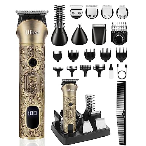 Ufree Beard Trimmer for Men and Mustache T Blade Liners Trimmer Set, Shaving Kit for Mustache Body Nose Ear Hair Facial, Electric Razor for Men