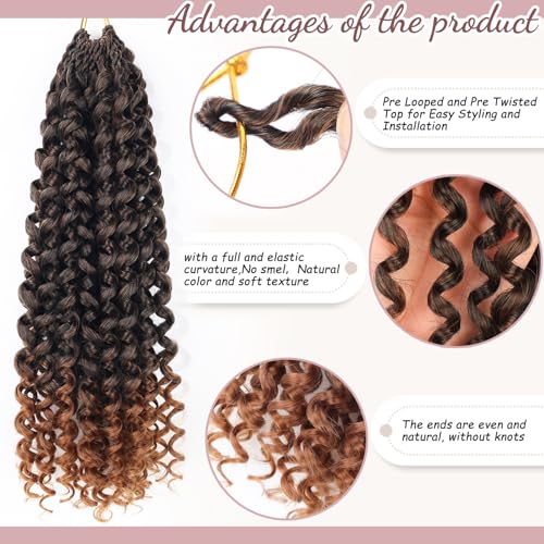 MAYSA Ocean Wave Crochet Hair 8 Packs 12 Inch Water Wave Braiding Extensions