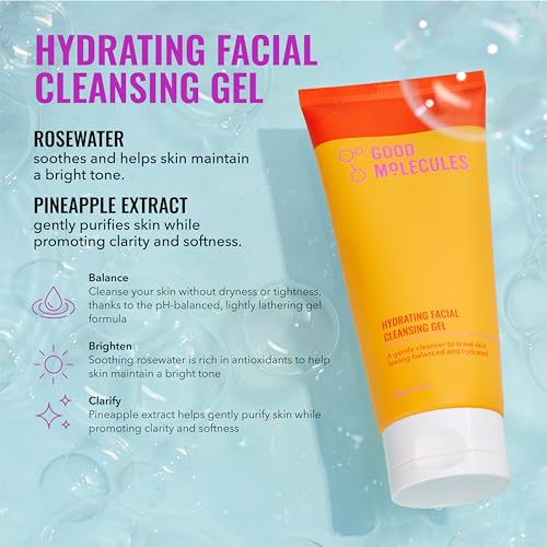 Good Molecules 4.67 Fl Oz Skincare Set – Hydrating Cleanser, Brightening Toner & Light Moisturizer