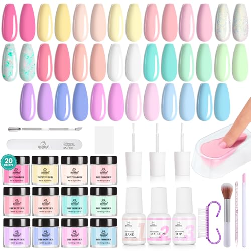 Beetles Dip Powder Nail Starter Kit 20 Colors - Multicolor Dreamy Town Variation