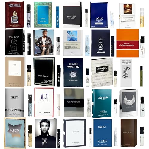 Men's Cologne Sample Set - 10 Designer Fragrance Vials 0.05 Fl Oz Each