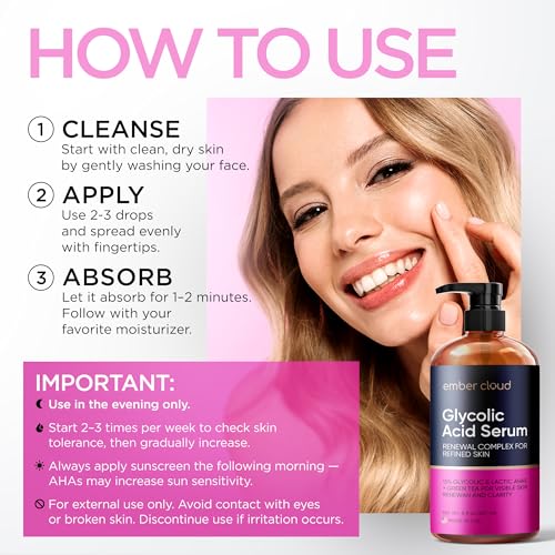 Ember Cloud Glycolic Acid Serum 15% & Lactic Acid 8 Oz Dual Exfoliation