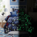 Kaleido Space Gamer Full-Size Bedding Set - Glow in the Dark 4-Piece Comforter Shams