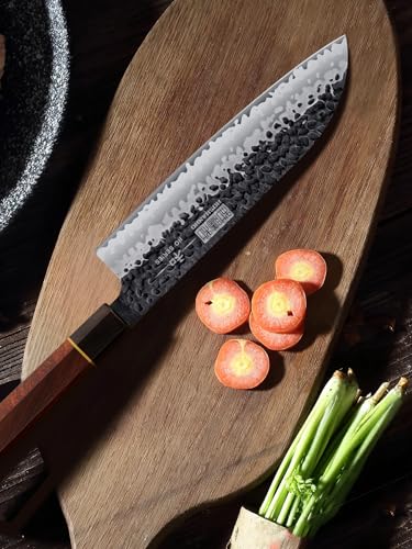 HOSHANHO 7-Inch Japanese Santoku Knife - High Carbon Steel Kitchen Chef Knife