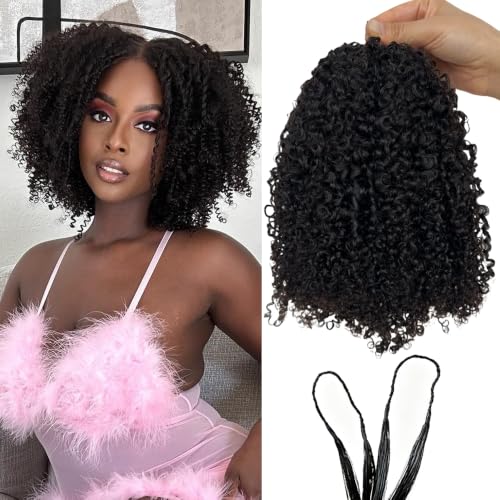 Ssawhair 20 Inch Kinky Curly Crochet Human Hair Extensions 60g 50 Strands