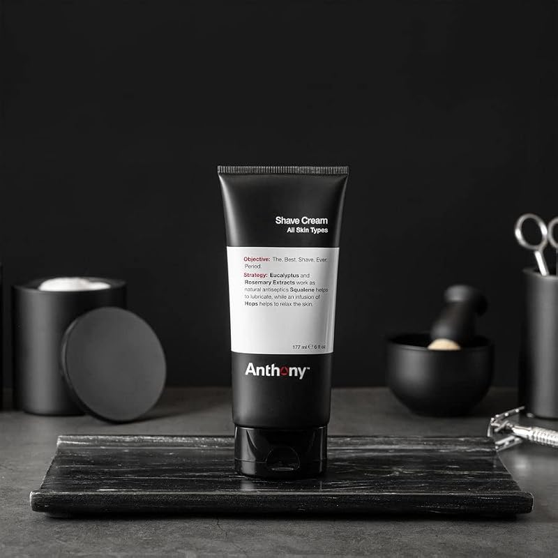 Anthony Shaving Cream for Sensitive Skin 6oz Pack of 3 | Gentle, Cooling, Herb Fragrance