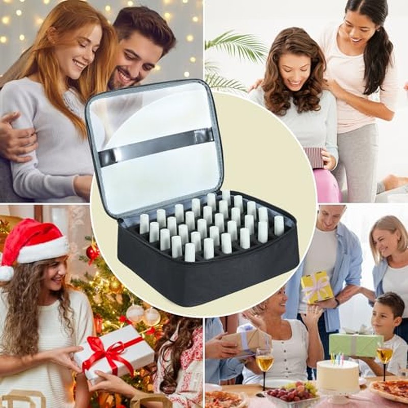 30-Slot Nail Polish Organizer, YU DEYG Nail Bag with Transparent Display Window, Sponge Support?Removable, Organizer for Nail Supplies