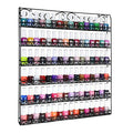 AMT 6 TIER Metal Nail Polish Racks, Fit Up To 108 BOTTLES, Black Wall Mounted, Display for The Wall, Young Living Essential Oils Organizer for Home Salon Business Spa (108 Bottles)