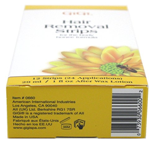 Gigi Body Hair Removal Strips 12 Count (24 Applications) – Waxing Kit for Smooth Skin
