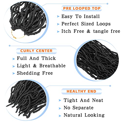 26 Inch Faux Locs Crochet Hair 7 Packs for Black Women - Variation 1B/26 Inch