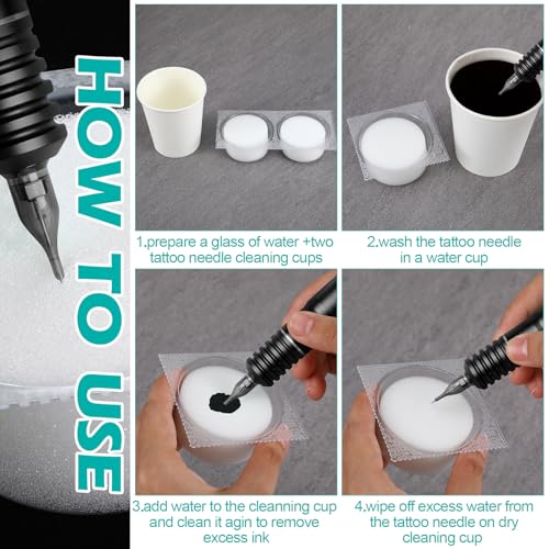 72 Pcs Disposable Foam Ink Rinse Cups for Tattoo Needles - Heigble