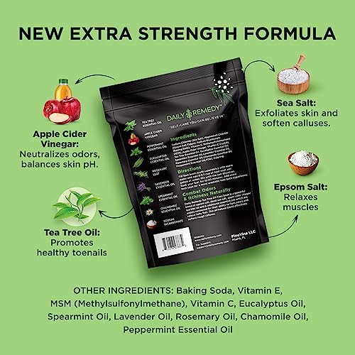 Extra Strength Tea Tree Oil Foot Soak with Epsom Salt - 16 oz for Foot Care & Odor Relief