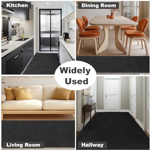 Foriy 3'x16'5" Indoor Outdoor Commercial Floor Mat Black - Cuttable Rug for Home & Entrance