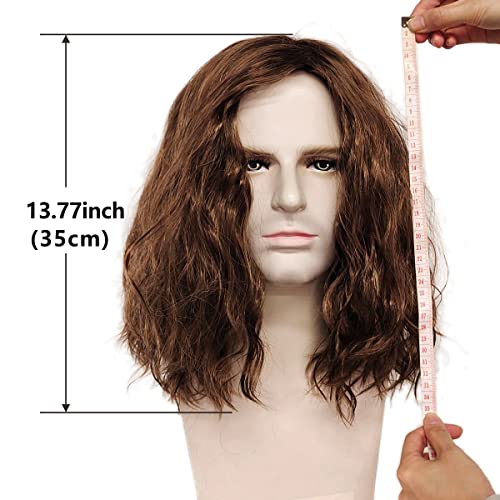 H&Bwig Blonde Long Curly Fluffy Wig for Men - Natural Synthetic Hair - Variation: Blonde