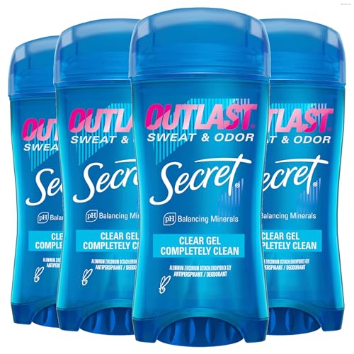 Women’s 72-Hour Clear Gel Antiperspirant Deodorant with PH Minerals, Pack of 4
