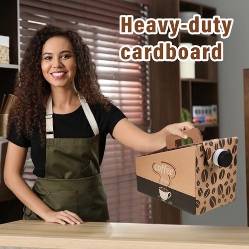 30 Pack 96oz Coffee To Go Dispenser Box with Handle & Leak-Proof Lid