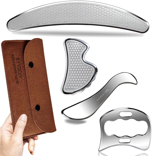 Stainless Steel Gua Sha Muscle Scraper Set for Massage & Therapy