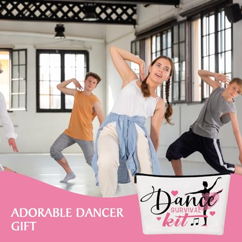Irenare 30 Pcs Dancer Appreciation Gifts for Women Canvas Makeup Bags Cosmetic Dance Kit Travel Toiletry Case Pencil Toiletry Zipper Pouch Bag Thank You Gift Class Prizes Gifts