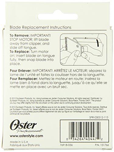 Oster Arctic Collection Clipper Blade Size #0A 3/64" for Hair Clippers & Trimmers