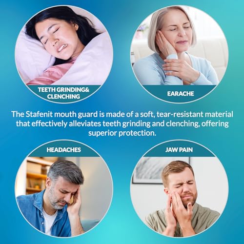 Mouth Guard for Teeth Grinding Night Sleep - Custom Fit Clenching Protector with 12 Cleaning Tablets - Variation 4