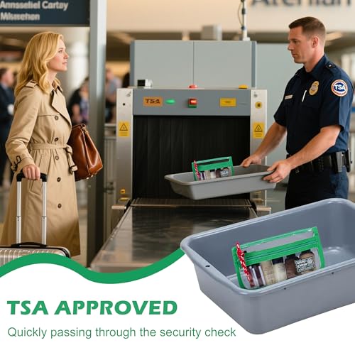 Rough Enough TSA Approved Clear Toiletry Bag Travel Makeup Case Green