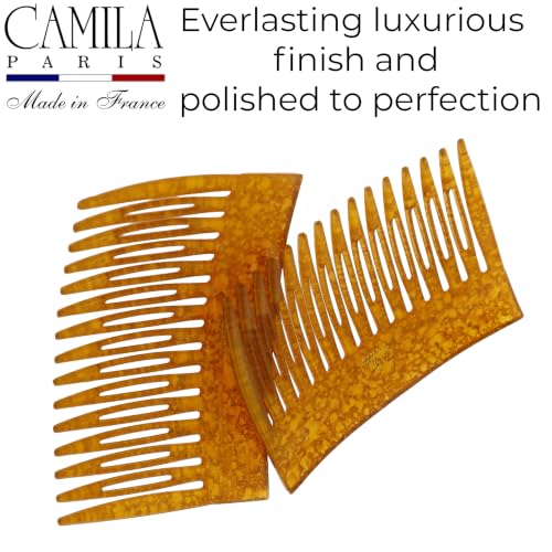 French Twist Hair Side Comb - Amber Small 3-Inch French Hair Clips for Women