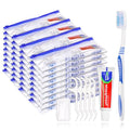 SLequipo Disposable Travel Toothbrush Kit with Toothpaste & Floss Picks (100 pcs)