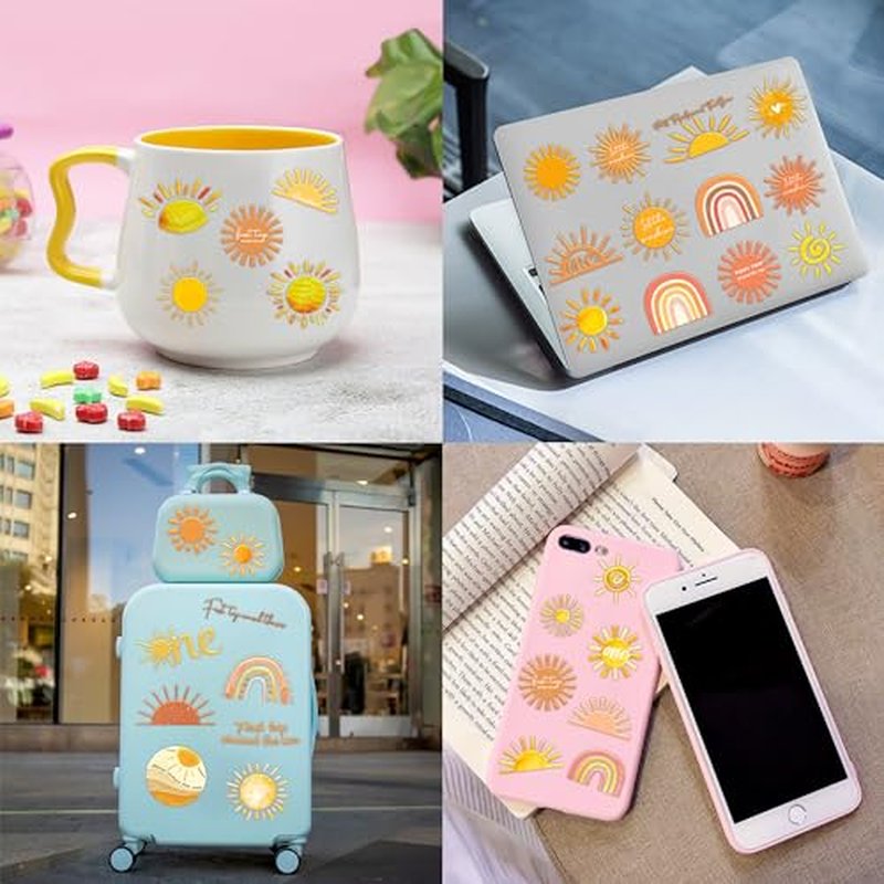 100PCS Boho Sunshine Sun Temporary Tattoos Themed Birthday Party Decorations Favors Supplies Decor Hello Sunshine Sunset Stickers Cute Gifts for Game Kids Boys Girls Class Prizes Carnival